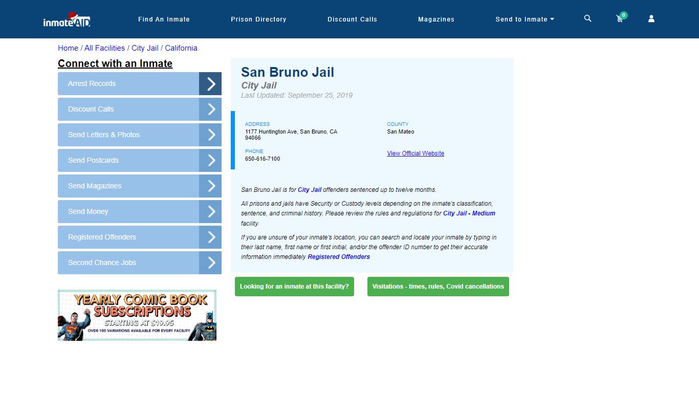San Bruno Jail | Inmate Locator